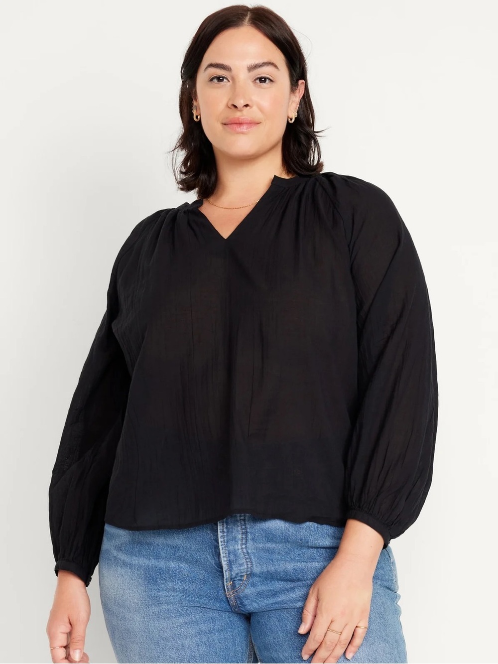 Old Navy Split-Neck Crinkle Gauze Top